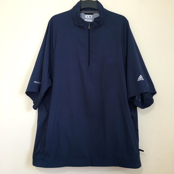 Adidas Golf Climaproof 1/2 Zip Short Sleeve Navy Blue Pullover Windbreakers XL - Picture 1 of 14